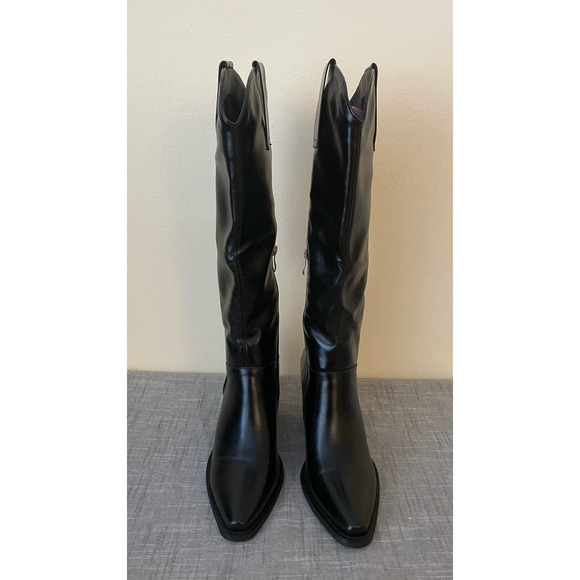 TORGEIS New York Womens Size 7 Arizona Knee High Faux Leather Black Boots main image 4